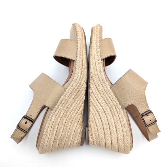 SoftWalk Hartley Espadrille Wedge Sandal Women's Leather Beige Size US9M EU40 - Picture 5 of 12